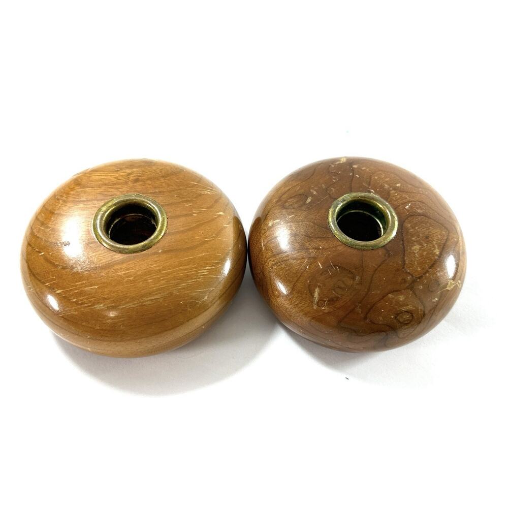 MCM Myrtlewood Candle Holder Set Oregon Myrtle Craft Studios 3 Arm + 2 Single - Picture 7 of 9